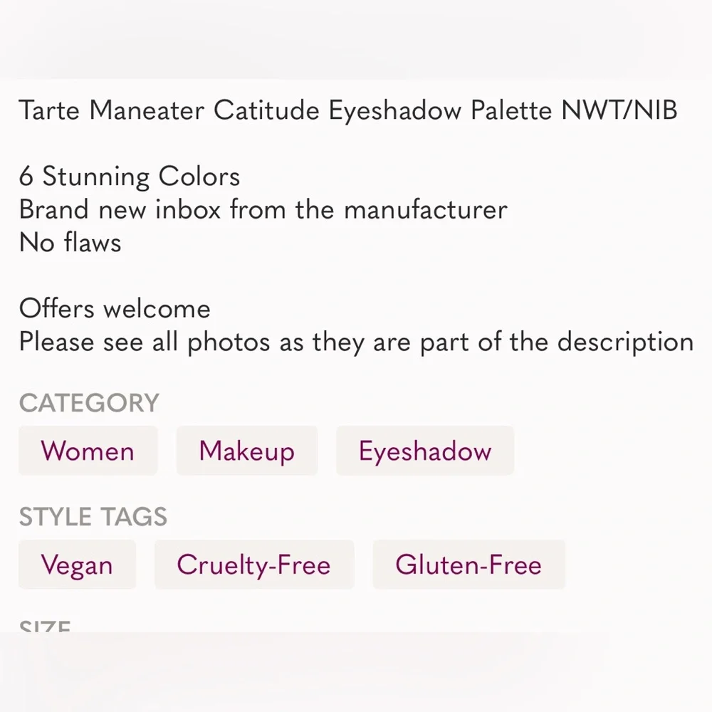 Tarte Maneater Catitude Eyeshadow Palette NWT NIB